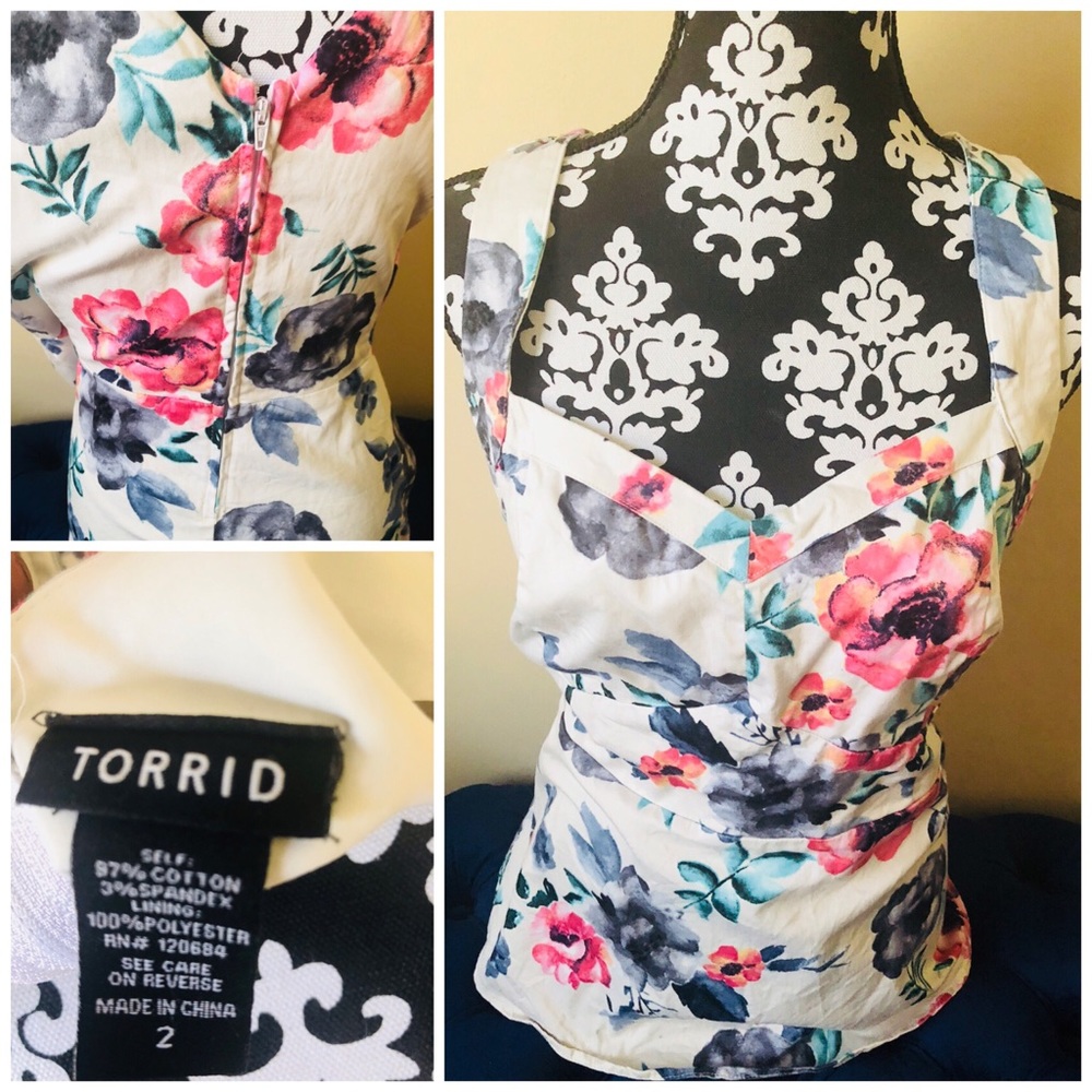 Torrid plus size floral peplum tank